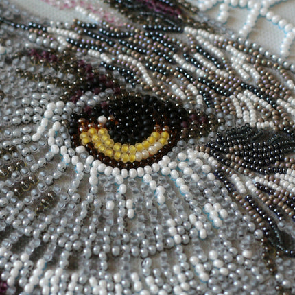 DIY Bead Embroidery Kit "Garnet totem" 12.2"x9.1" / 31.0x23.0 cm