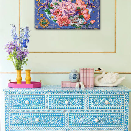 DIY Bead Embroidery Kit "Magic flowers" 15.4"x11.0" / 39.0x28.0 cm
