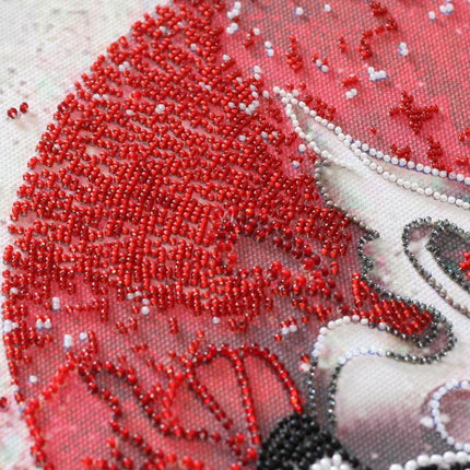DIY Bead Embroidery Kit "Bai-hu (White tiger)" 11.8"x16.1" / 30.0x41.0 cm