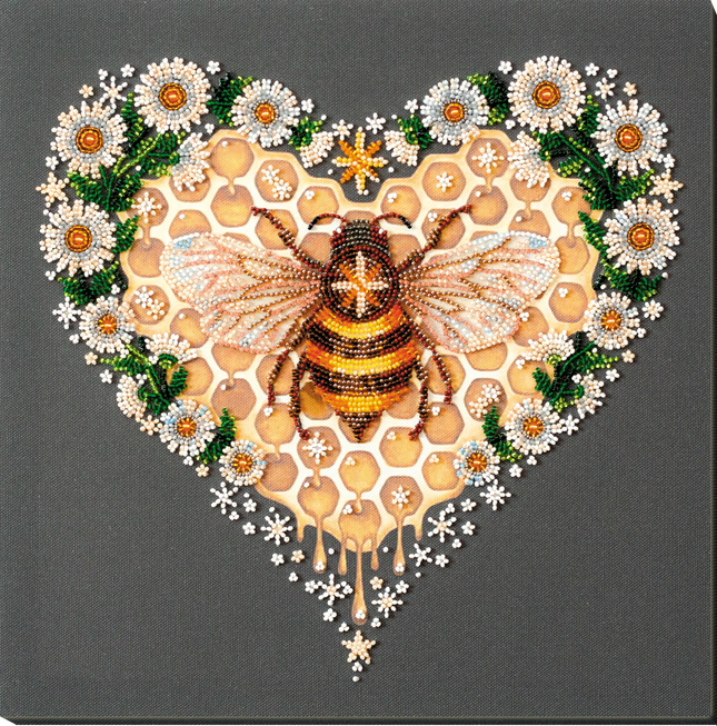 DIY Bead Embroidery Kit "Honey plant" 12.6"x12.6" / 32.0x32.0 cm