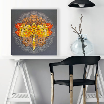 DIY Bead Embroidery Kit "Saffron overflow" 12.6"x12.6" / 32.0x32.0 cm