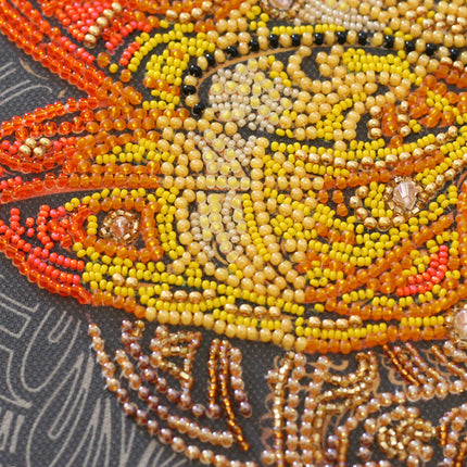 DIY Bead Embroidery Kit "Saffron overflow" 12.6"x12.6" / 32.0x32.0 cm