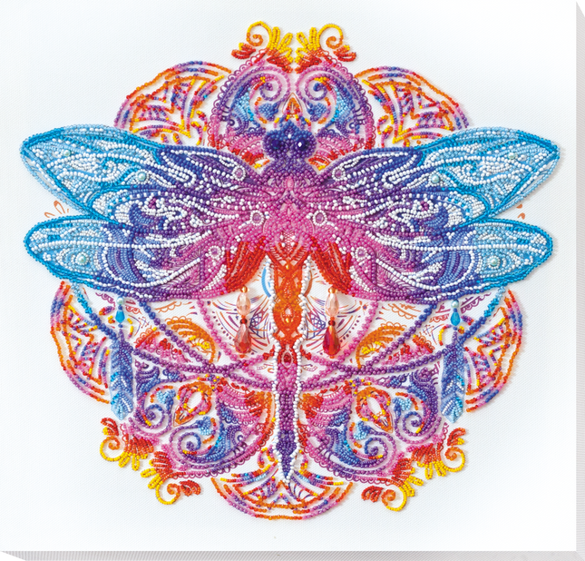 DIY Bead Embroidery Kit "Cascades of pearl" 12.6"x12.6" / 32.0x32.0 cm