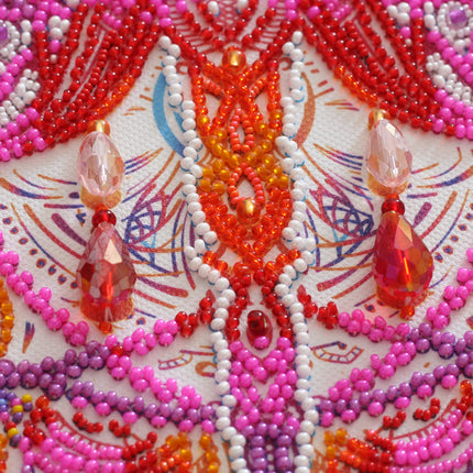 DIY Bead Embroidery Kit "Cascades of pearl" 12.6"x12.6" / 32.0x32.0 cm