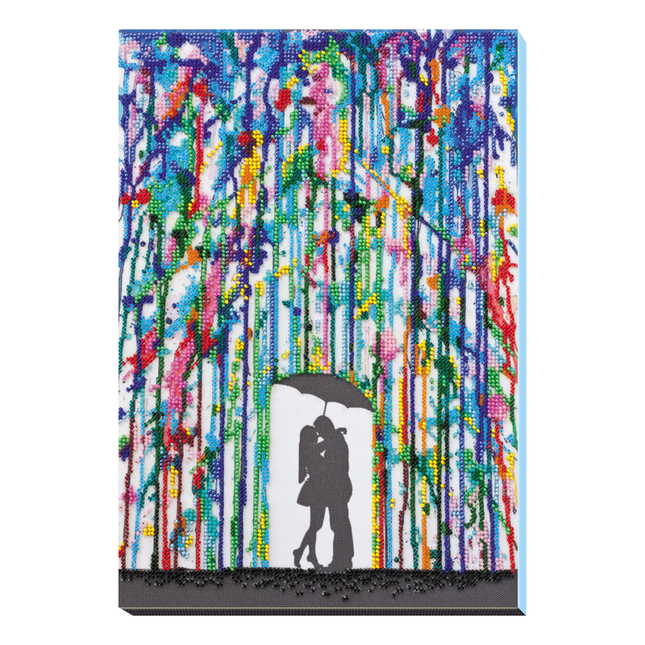DIY Bead Embroidery Kit "Rain for lovers" 9.1"x13.0" / 23.0x33.0 cm