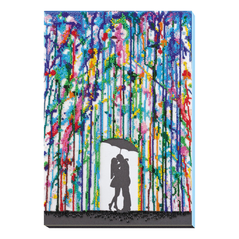 DIY Bead Embroidery Kit "Rain for lovers" 9.1"x13.0" / 23.0x33.0 cm