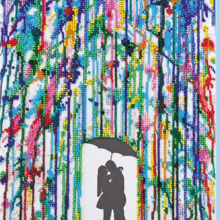 DIY Bead Embroidery Kit "Rain for lovers" 9.1"x13.0" / 23.0x33.0 cm