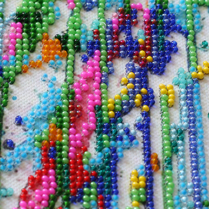 DIY Bead Embroidery Kit "Rain for lovers" 9.1"x13.0" / 23.0x33.0 cm
