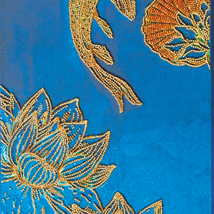 DIY Bead Embroidery Kit "Koi blue" 11.8"x22.4" / 30.0x57.0 cm