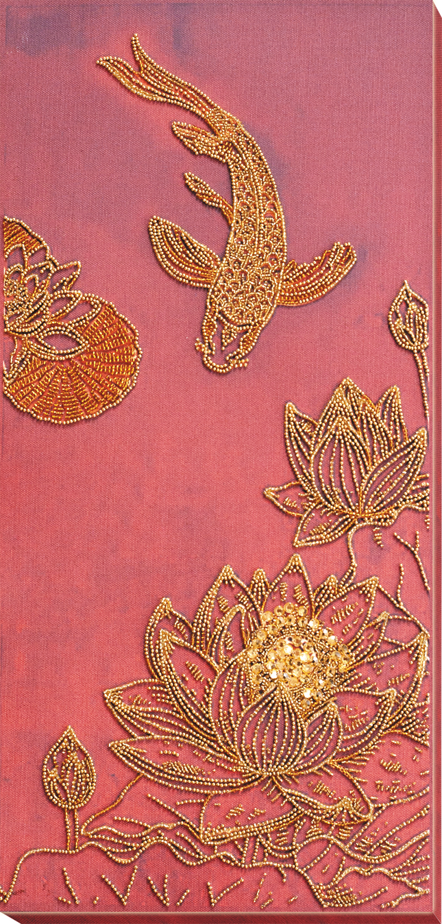 DIY Bead Embroidery Kit "Koi red" 11.8"x22.4" / 30.0x57.0 cm