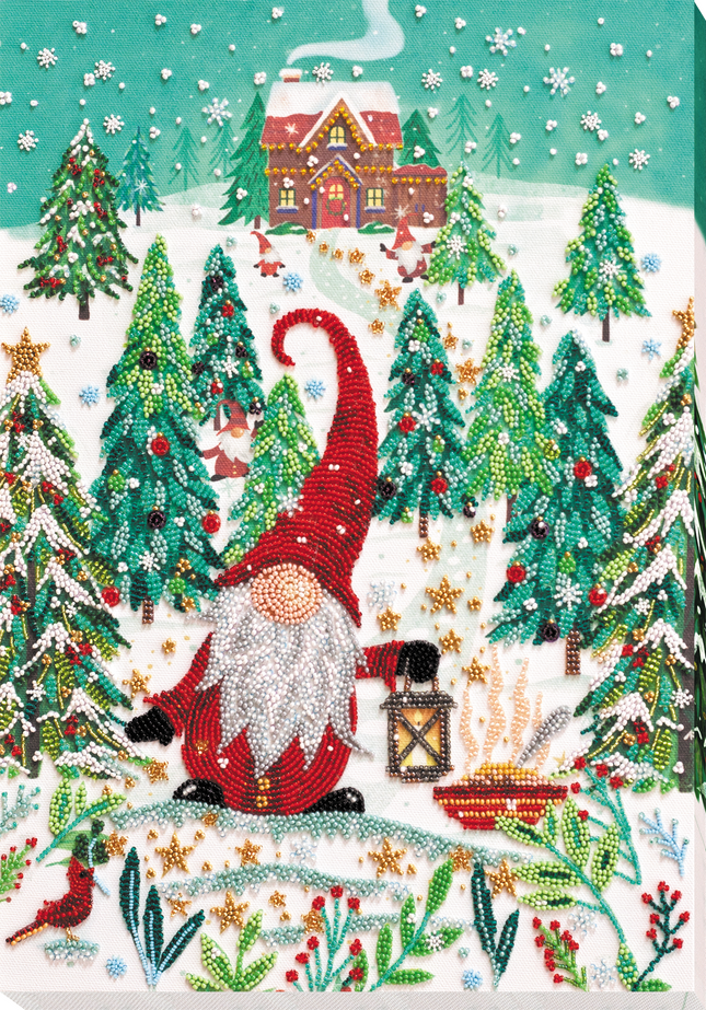 DIY Bead Embroidery Kit "Visiting the Dwarfs" 10.6"x15.0" / 27.0x38.0 cm
