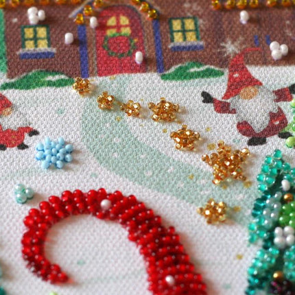 DIY Bead Embroidery Kit "Visiting the Dwarfs" 10.6"x15.0" / 27.0x38.0 cm