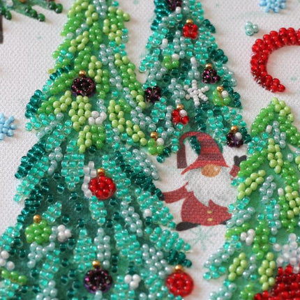 DIY Bead Embroidery Kit "Visiting the Dwarfs" 10.6"x15.0" / 27.0x38.0 cm