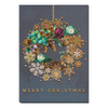 DIY Bead Embroidery Kit "New year wreath" 10.6"x15.0" / 27.0x38.0 cm