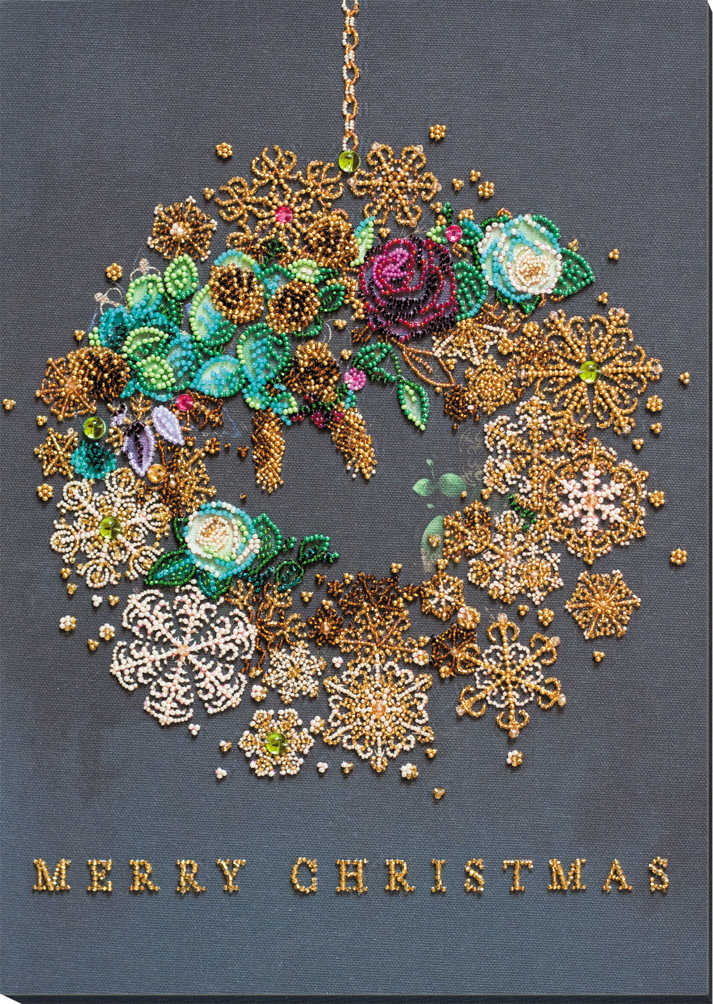 DIY Bead Embroidery Kit New year wreath 10.6x15.0 / 27.0x38.0