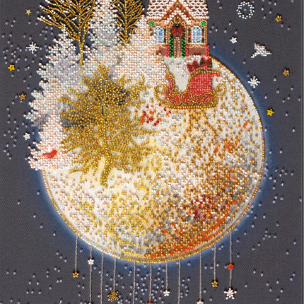 DIY Bead Embroidery Kit "Christmas tale" 10.6"x15.0" / 27.0x38.0 cm