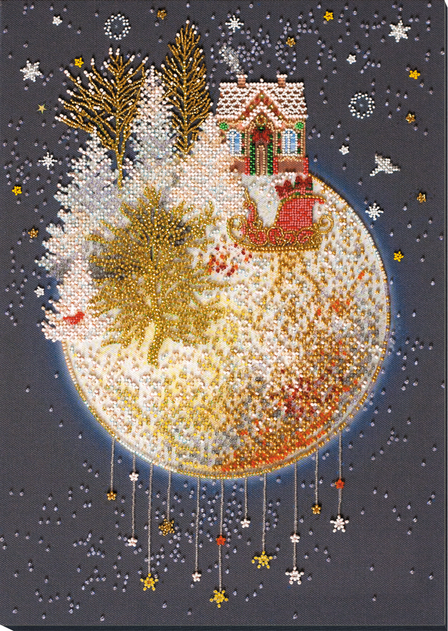 DIY Bead Embroidery Kit "Christmas tale" 10.6"x15.0" / 27.0x38.0 cm