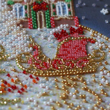 DIY Bead Embroidery Kit "Christmas tale" 10.6"x15.0" / 27.0x38.0 cm