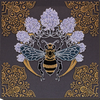 DIY Bead Embroidery Kit "Bee in clover" 11.8"x11.8" / 30.0x30.0 cm