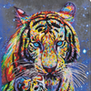 DIY Bead Embroidery Kit "Colored tigers" 11.8"x18.1" / 30.0x46.0 cm