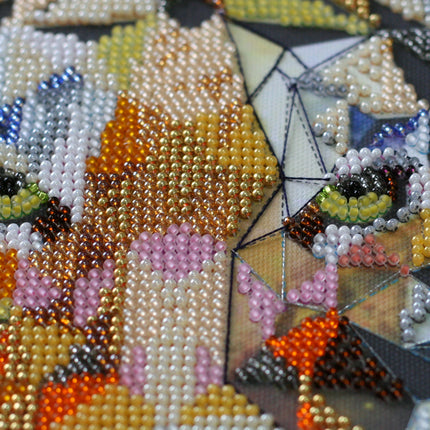 DIY Bead Embroidery Kit "Constellation Tiger" 12.6"x12.2" / 32.0x31.0 cm