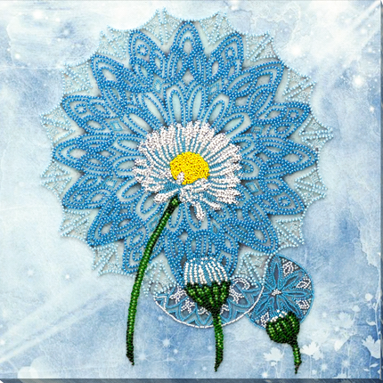 DIY Bead Embroidery Kit "Daisy season" 11.8"x11.8" / 30.0x30.0 cm