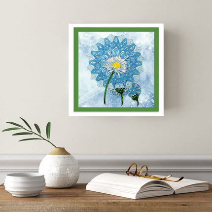 DIY Bead Embroidery Kit "Daisy season" 11.8"x11.8" / 30.0x30.0 cm