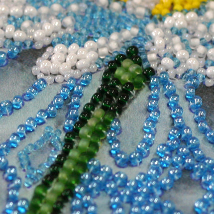 DIY Bead Embroidery Kit "Daisy season" 11.8"x11.8" / 30.0x30.0 cm
