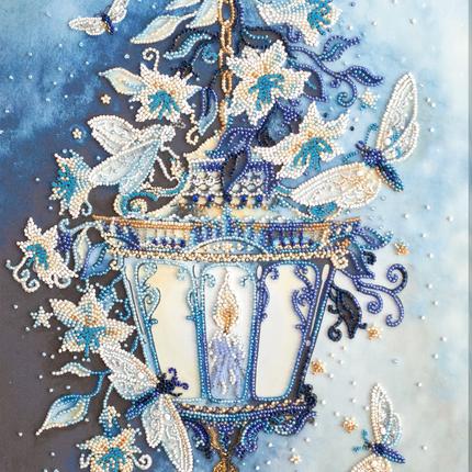 DIY Bead Embroidery Kit "White magic" 11.0"x14.2" / 28.0x36.0 cm