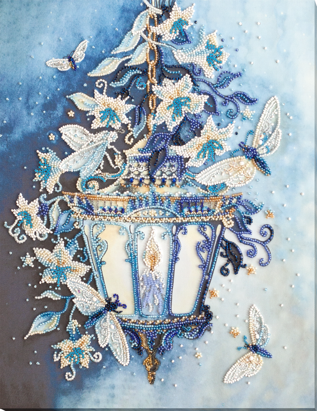 DIY Bead Embroidery Kit "White magic" 11.0"x14.2" / 28.0x36.0 cm