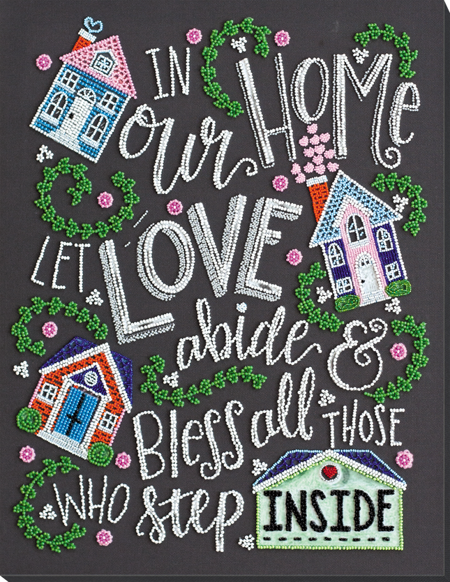 DIY Bead Embroidery Kit "Love in the house" 12.2"x15.7" / 31.0x40.0 cm