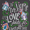 DIY Bead Embroidery Kit "Love in the house" 12.2"x15.7" / 31.0x40.0 cm