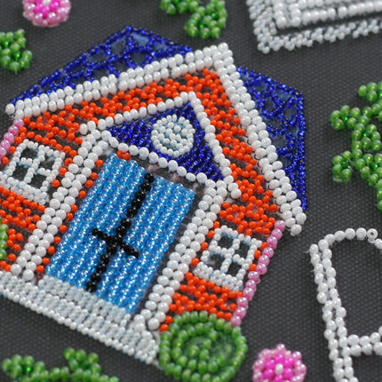 DIY Bead Embroidery Kit "Love in the house" 12.2"x15.7" / 31.0x40.0 cm