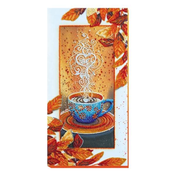 DIY Bead Embroidery Kit "Autumn latte" 8.3"x16.5" / 21.0x42.0 cm