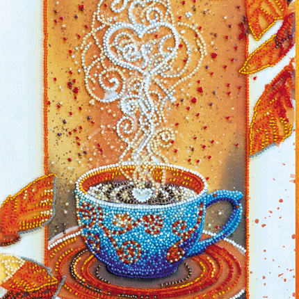 DIY Bead Embroidery Kit "Autumn latte" 8.3"x16.5" / 21.0x42.0 cm