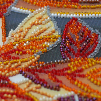 DIY Bead Embroidery Kit "Autumn latte" 8.3"x16.5" / 21.0x42.0 cm