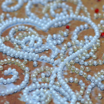 DIY Bead Embroidery Kit "Autumn latte" 8.3"x16.5" / 21.0x42.0 cm