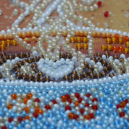DIY Bead Embroidery Kit "Autumn latte" 8.3"x16.5" / 21.0x42.0 cm