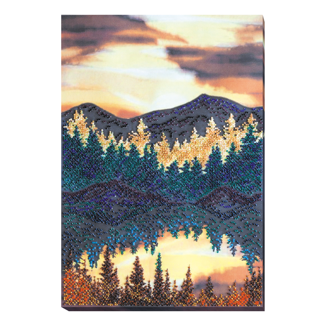 DIY Bead Embroidery Kit "At a lake" 10.6"x14.2" / 27.0x36.0 cm
