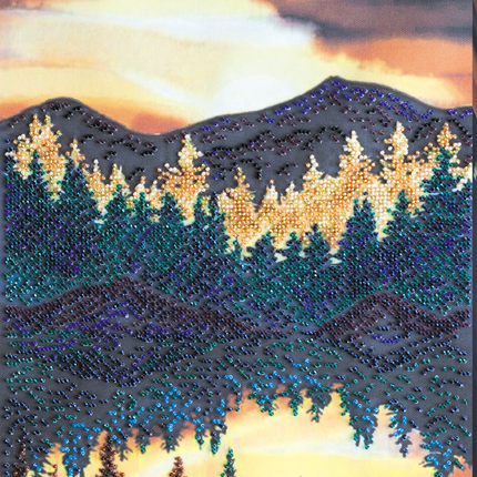 DIY Bead Embroidery Kit "At a lake" 10.6"x14.2" / 27.0x36.0 cm