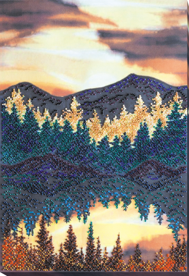 DIY Bead Embroidery Kit "At a lake" 10.6"x14.2" / 27.0x36.0 cm