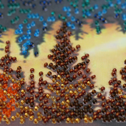 DIY Bead Embroidery Kit "At a lake" 10.6"x14.2" / 27.0x36.0 cm
