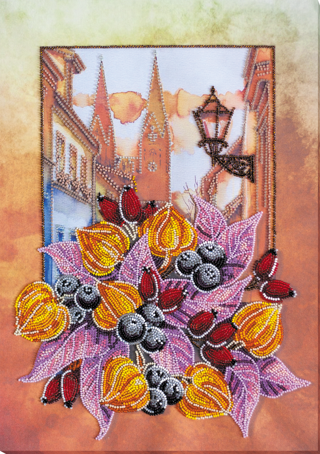 DIY Bead Embroidery Kit "Autumn" 11.8"x17.1" / 30.0x43.5 cm