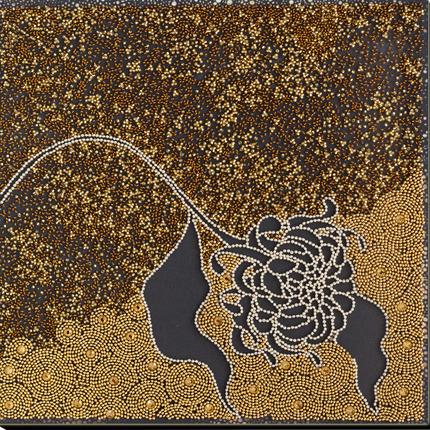DIY Bead Embroidery Kit "Black chrysanthemum" 11.8"x11.8" / 30.0x30.0 cm