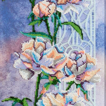 DIY Bead Embroidery Kit "Blooming sorbet" 9.4"x25.6" / 24.0x65.0 cm