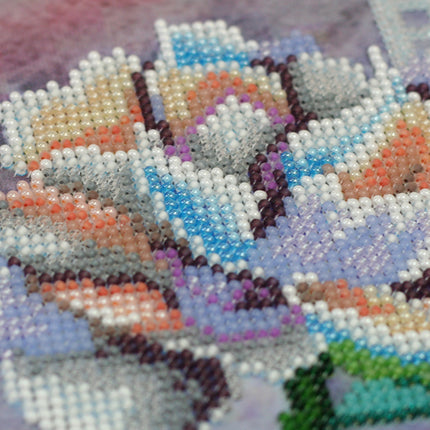 DIY Bead Embroidery Kit "Blooming sorbet" 9.4"x25.6" / 24.0x65.0 cm