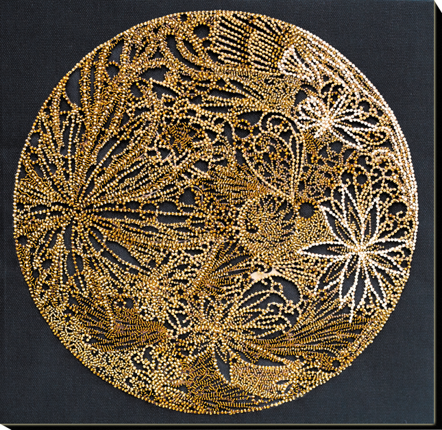 DIY Bead Embroidery Kit "Moon filigree" 11.8"x11.8" / 30.0x30.0 cm