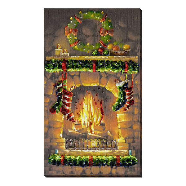 DIY Bead Embroidery Kit "By the fireplace" 6.7"x11.8" / 17.0x30.0 cm