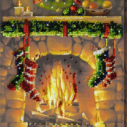 DIY Bead Embroidery Kit "By the fireplace" 6.7"x11.8" / 17.0x30.0 cm