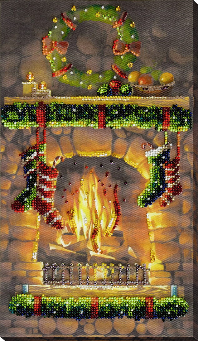 DIY Bead Embroidery Kit "By the fireplace" 6.7"x11.8" / 17.0x30.0 cm